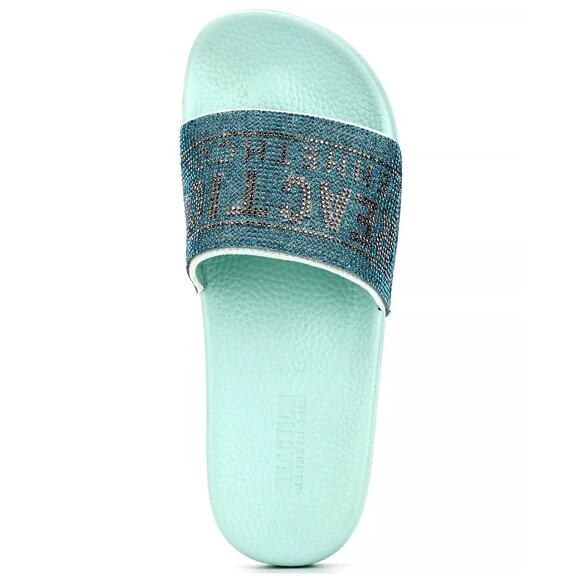 Kenneth Cole Reaction Women Pool Slide Sandal Screen Jewel Size US 10M Turquoise - Picture 4 of 5